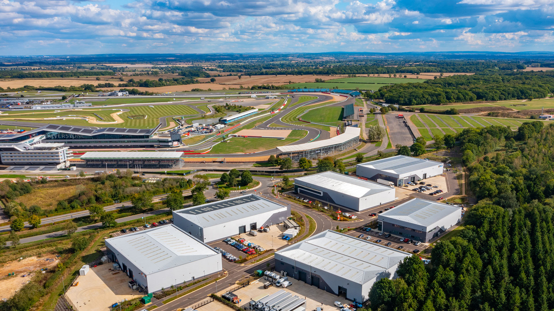 Silverstone Park, Northamptonshire, MEPC managed asset. Aerial view.